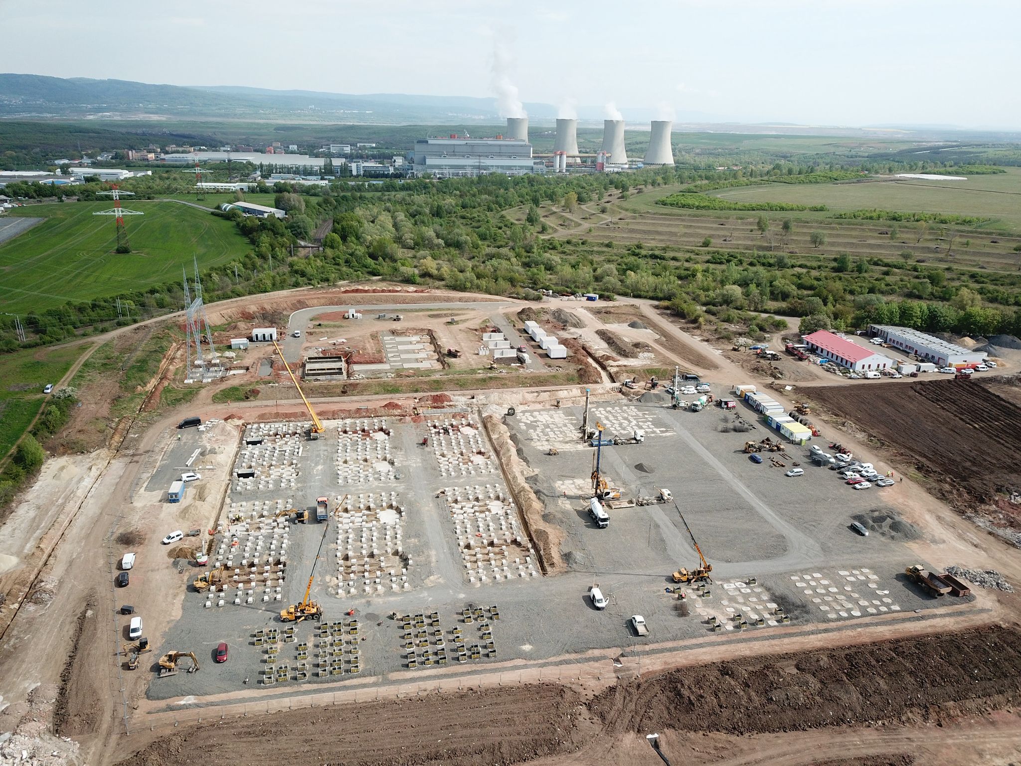 Aerial view of the Tušimice energy and infrastructure development site