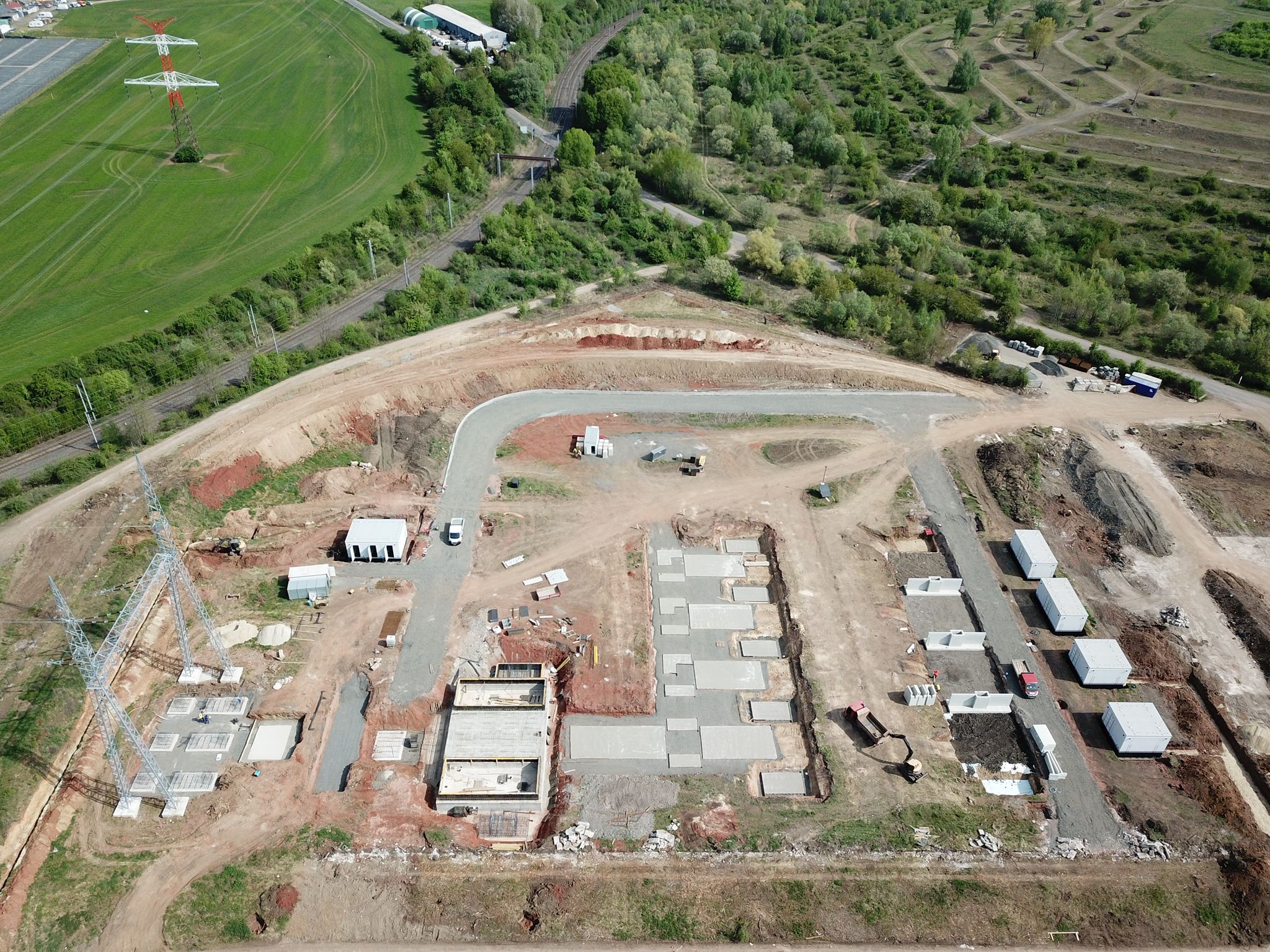 Aerial construction view of the R-SAH area in Tušimice