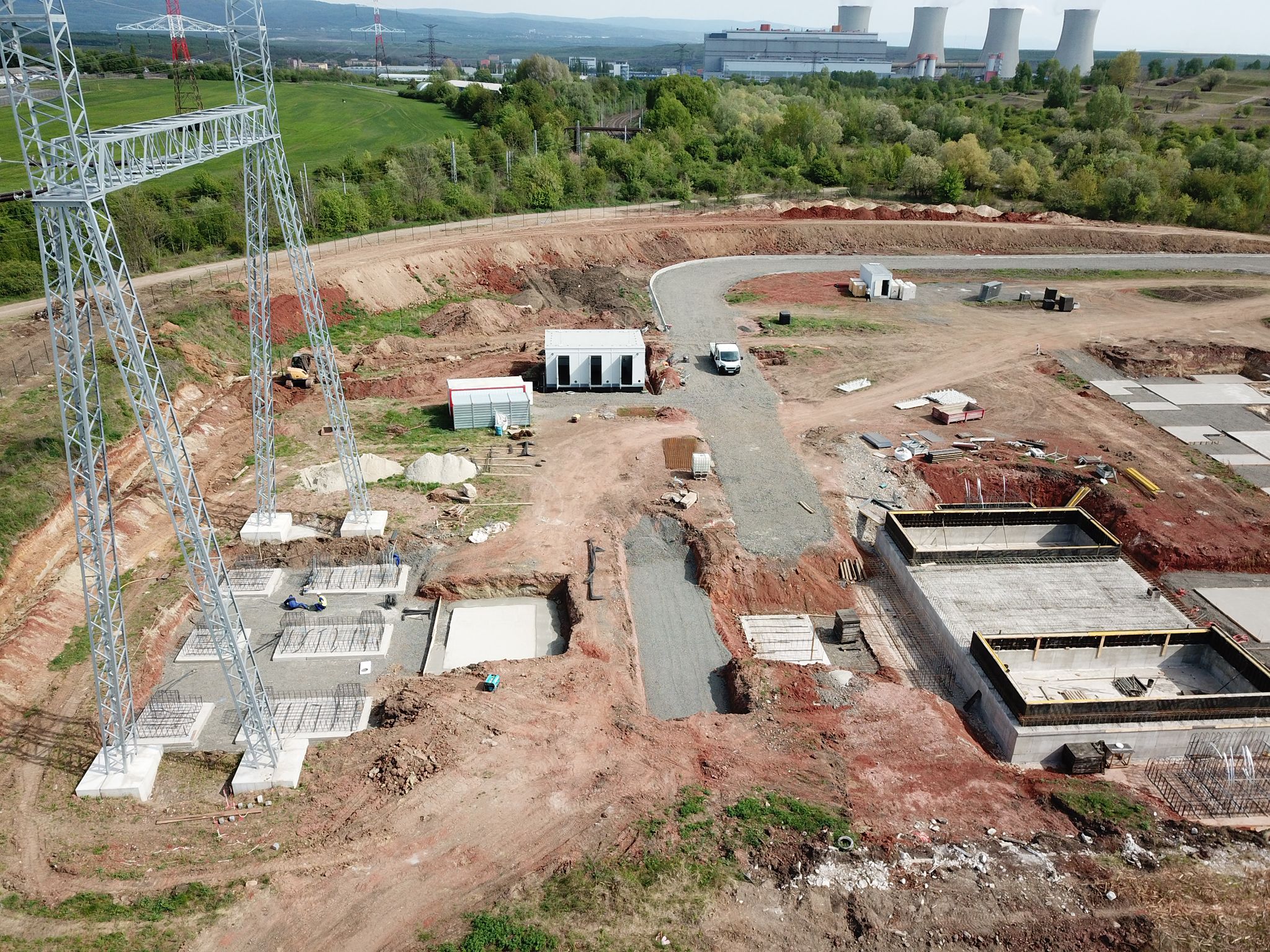 High-voltage infrastructure works at Tušimice